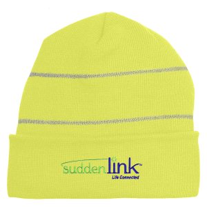 Reflective Rib Knit Cuff Beanie