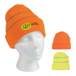 Reflective Rib Knit Cuff Beanie