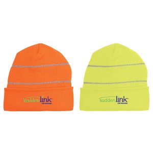 Reflective Rib Knit Cuff Beanie