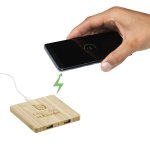 Twin Port Bamboo Charging Pad