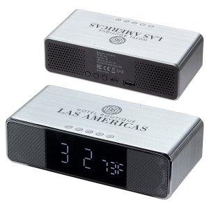 Snooze & Sound Wireless Charging Clock Speaker