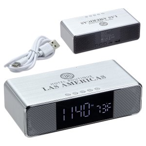 Snooze & Sound Wireless Charging Clock Speaker