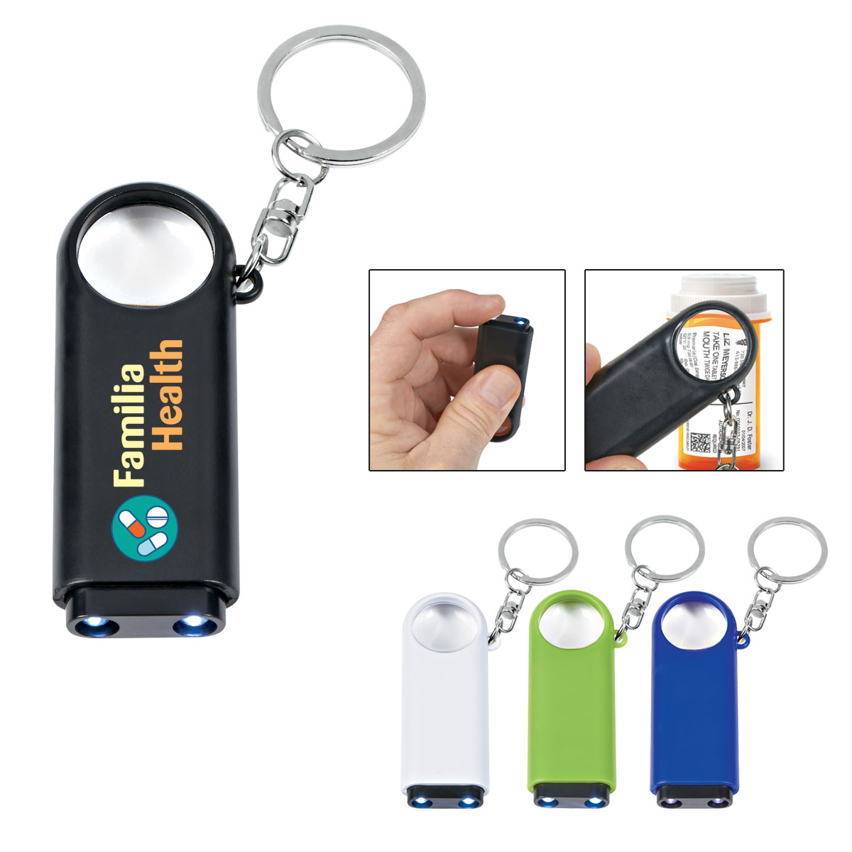Double LED Magnifier Key Chain