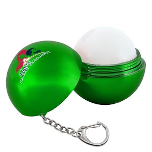 Round Metallic Lip Balm Keychain