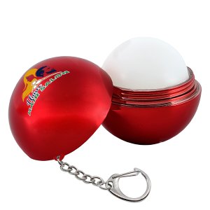 Round Metallic Lip Balm Keychain