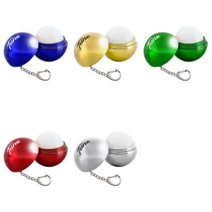 Round Metallic Lip Balm Keychain