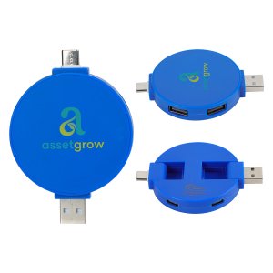 Compact 4-Port Dual USB Hub