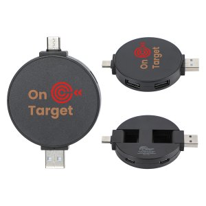 Compact 4-Port Dual USB Hub