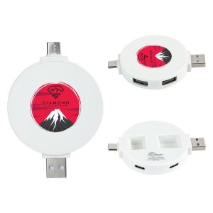 Compact 4-Port Dual USB Hub