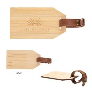 Copper Buckle Bamboo Luggage Tag