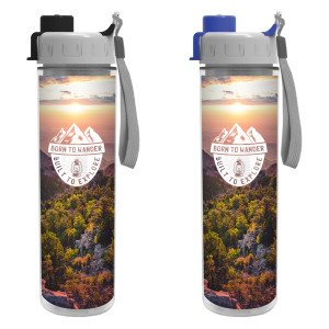 Frost Flow Insulated Bottle with Quick-Snap Lid and Full-Color Paper Insert - 16 oz.