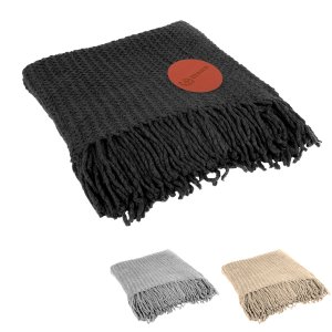 Plush Knit Fringe Throw
