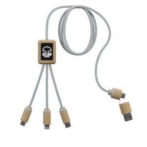 SCX Innovative Design 5-in-1 Bamboo Charging Cable 2A
