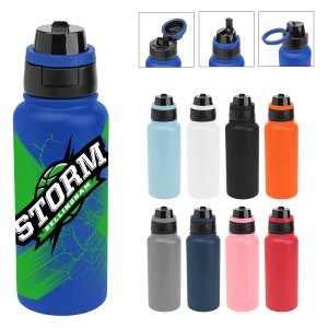 Full Color Sip & Chug Recycled Steel Bottle 32oz