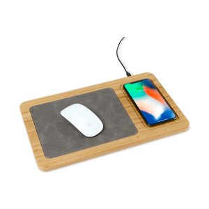 DeskBuddy Bamboo Wireless Charging Mouse Pad