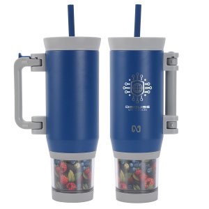 NAYAD Quest 23 oz Stainless Steel Double-Wall Vacuum Insulated Mug with Foldable Handle & Snack Cup
