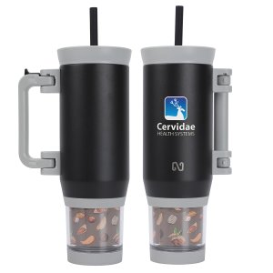 NAYAD Quest 23 oz Stainless Steel Double-Wall Vacuum Insulated Mug with Foldable Handle & Snack Cup
