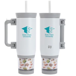 NAYAD Quest 23 oz Stainless Steel Double-Wall Vacuum Insulated Mug with Foldable Handle & Snack Cup
