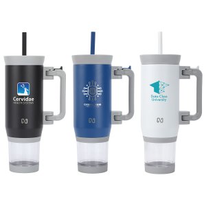 NAYAD Quest 23 oz Stainless Steel Double-Wall Vacuum Insulated Mug with Foldable Handle & Snack Cup