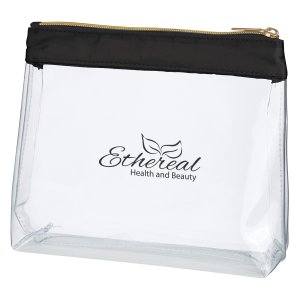 Golden Zip Satin-Trim Toiletry Pouch