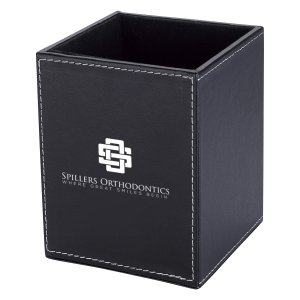 Desk Buddy Leatherette Pen Holder