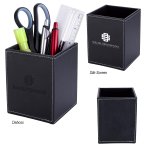Desk Buddy Leatherette Pen Holder