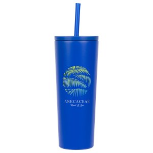 Breezy 24 oz Stainless Tumbler with Straw