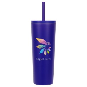 Breezy 24 oz Stainless Tumbler with Straw