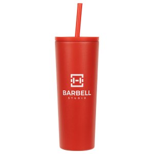 Breezy 24 oz Stainless Tumbler with Straw