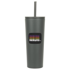 Breezy 24 oz Stainless Tumbler with Straw